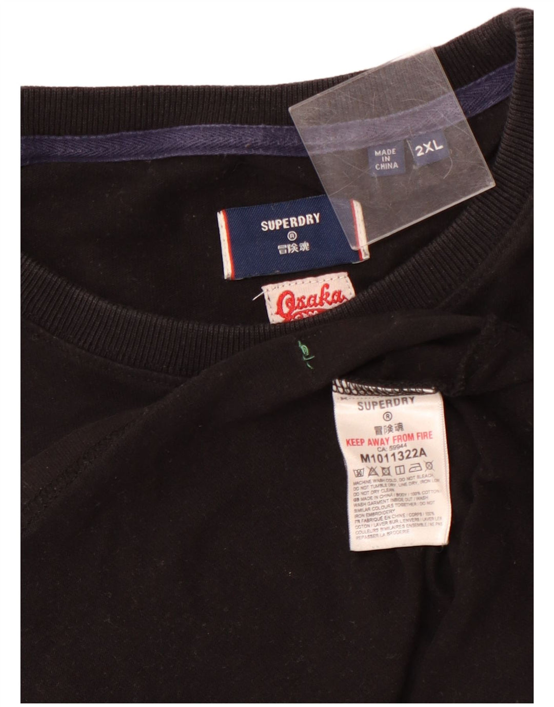 Camiseta gráfica masculina SUPERDRY Top 2XL algodão preto