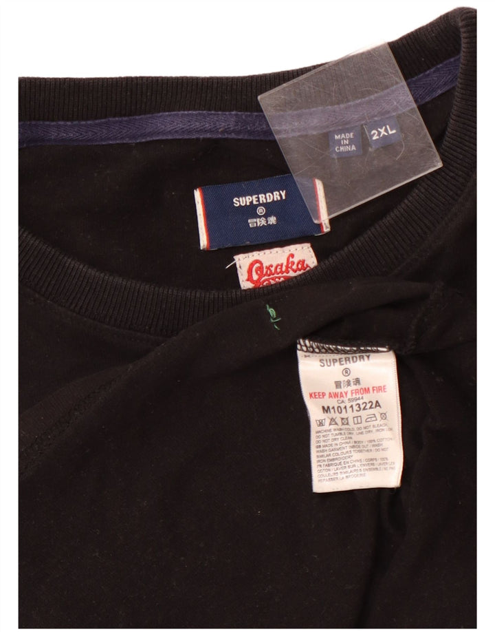 Camiseta gráfica masculina SUPERDRY Top 2XL algodão preto