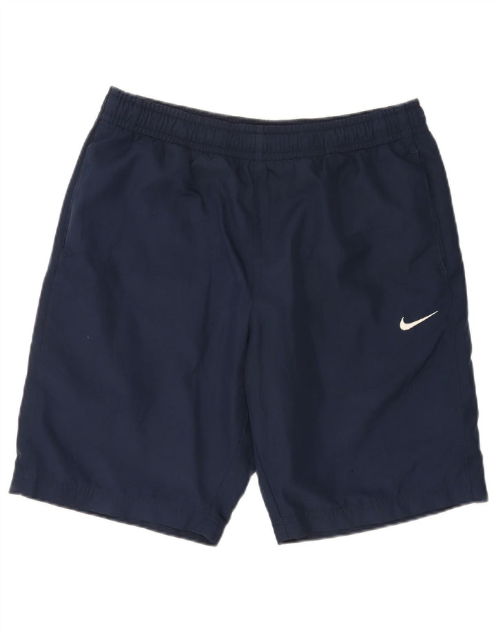 Shorts esportivos masculinos Nike médio azul marinho poliéster