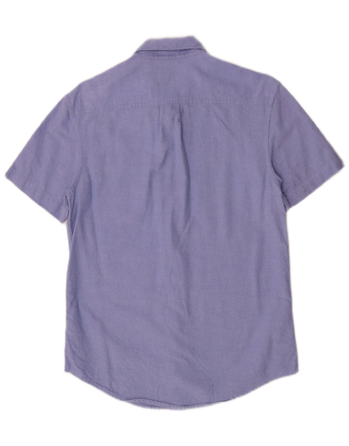 Camisa masculina de manga curta Penguin algodão azul pequeno