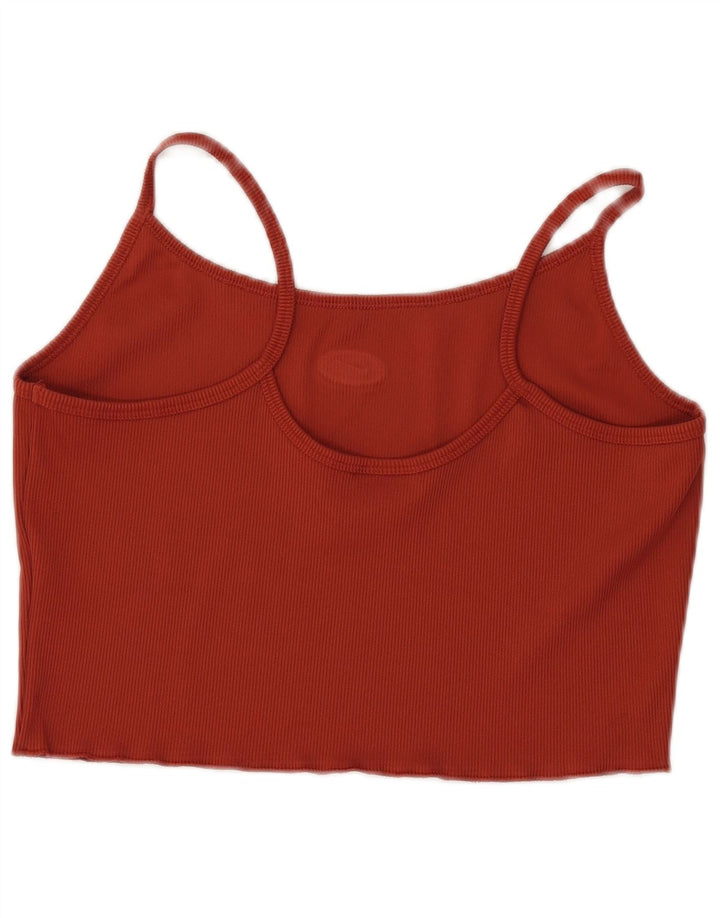 Top Nike Feminino Crop Cami UK 14 Grande Marrom Poliéster