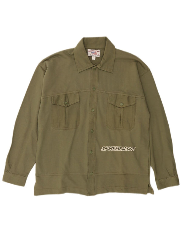 Camisa gráfica feminina VINTAGE US 10 grande algodão cáqui