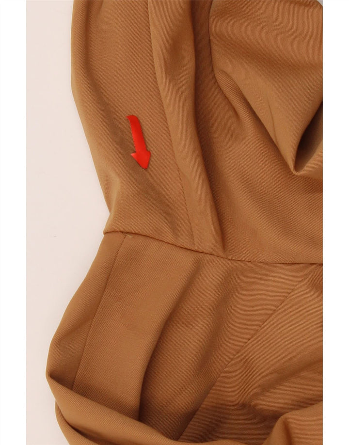 Jaqueta blazer feminina vintage com 3 botões e manga 3/4 IT 42 rayon marrom médio