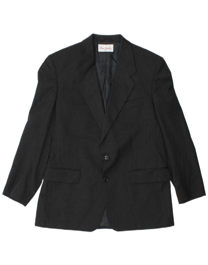 Jaqueta blazer masculina Pierre Cardin com 2 botões Reino Unido 38 médio preto lã nova
