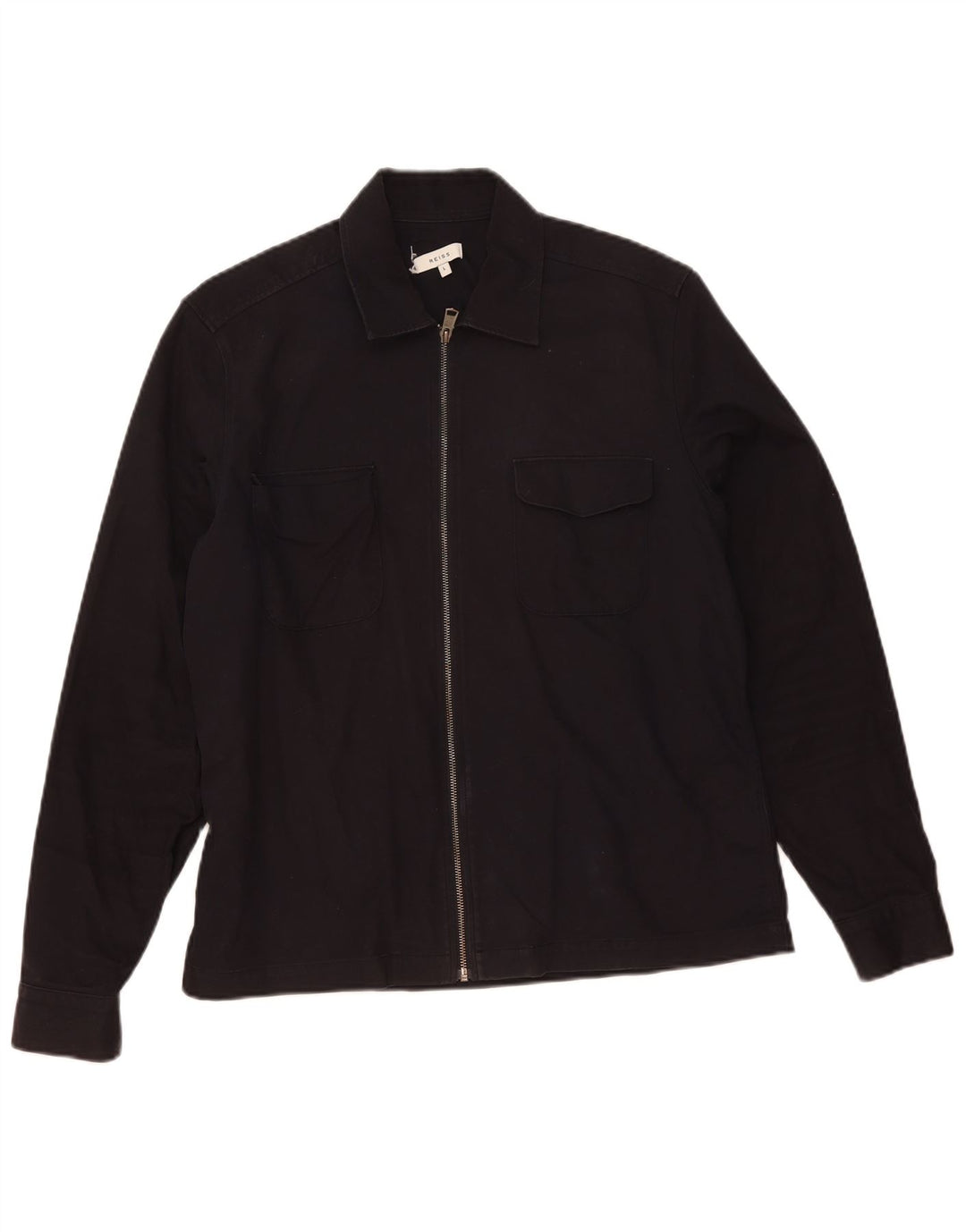 Camisa masculina Reiss grande algodão azul marinho