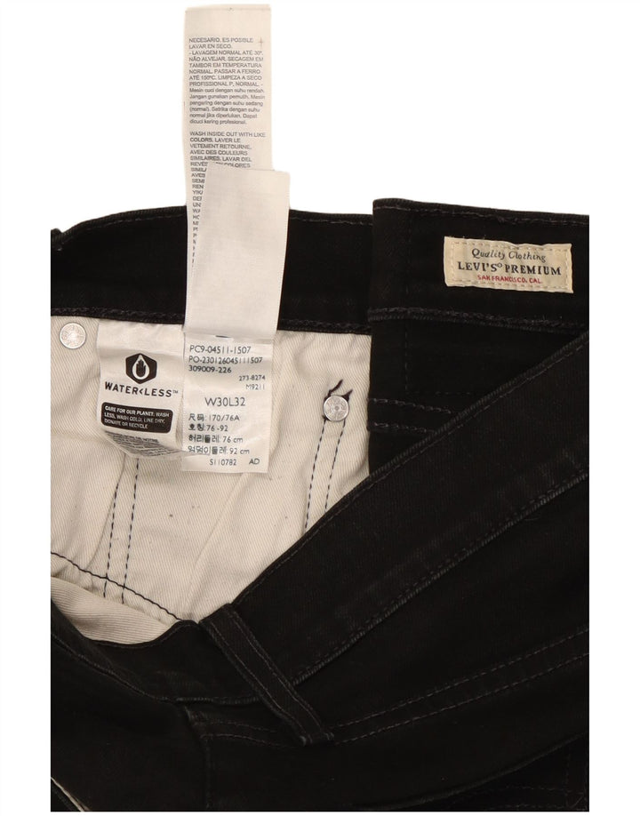 Levi's Masculino 511 Slim Jeans W30 L32 Algodão Preto