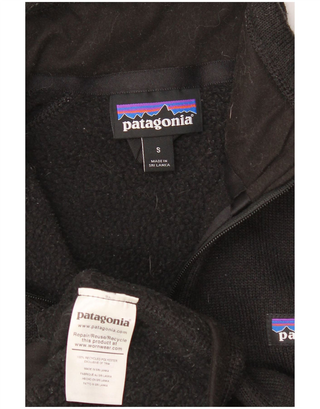 Patagonia Womens Regular Fit Tracksuit Top Jacket UK 10 Pequeno Preto