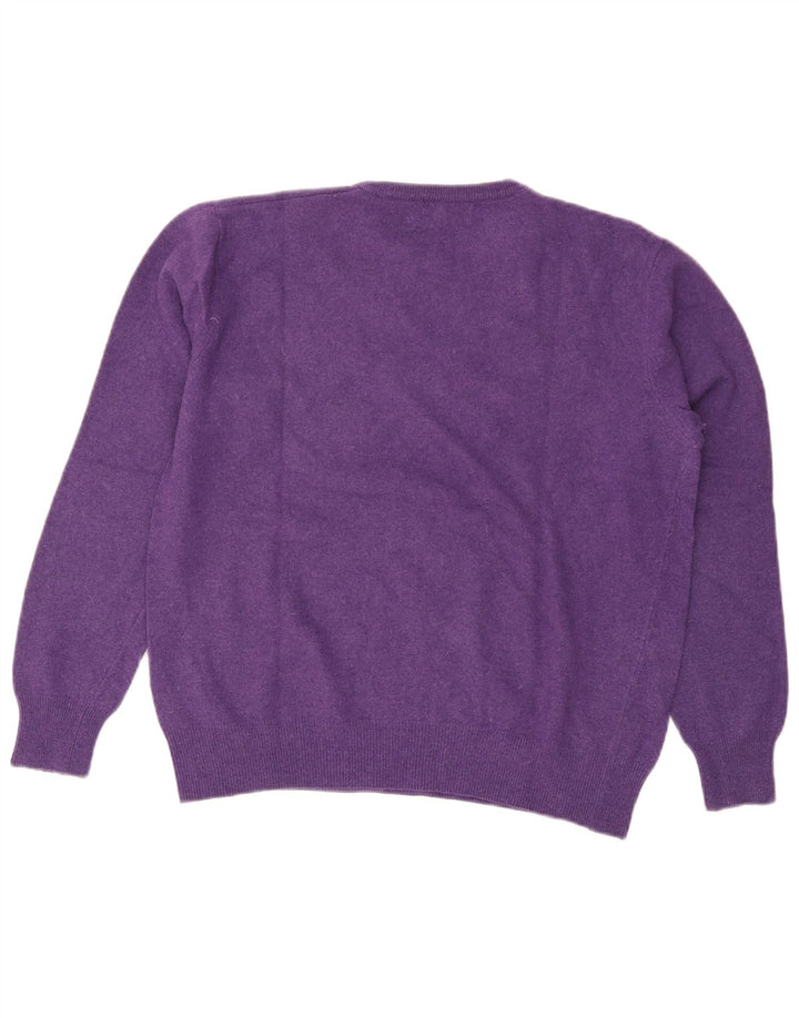 Suéter feminino Kappa com gola redonda UK 14 lã roxa média