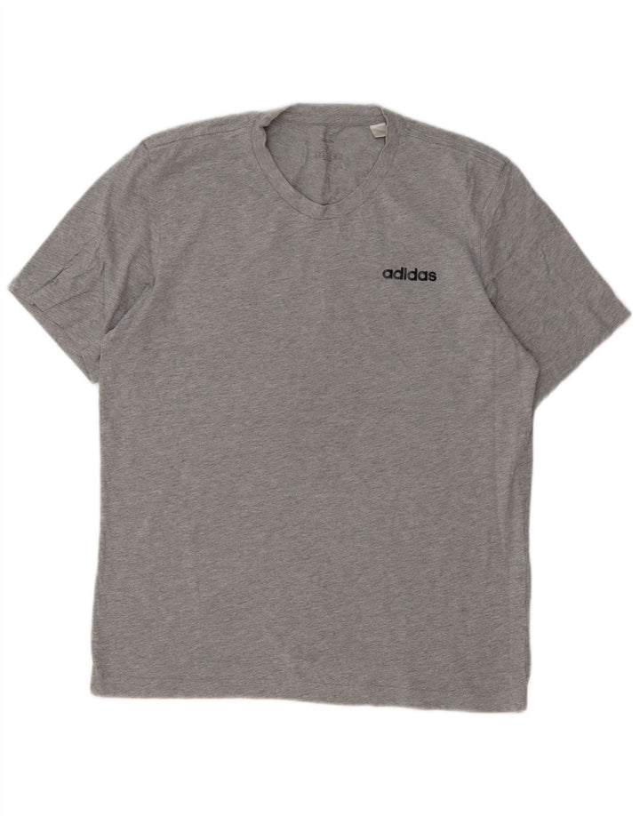 Camiseta masculina ADIDAS Top cinza médio algodão manchado