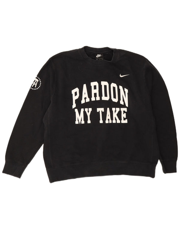 Nike Mens Pardon My Take Graphic Moletom Jumper XL Algodão Preto