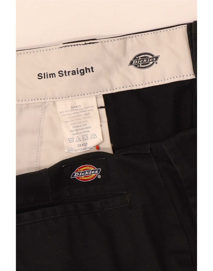 Calças Chino Masculinas Dickies Slim Straight W38 L32 Poliéster Preto