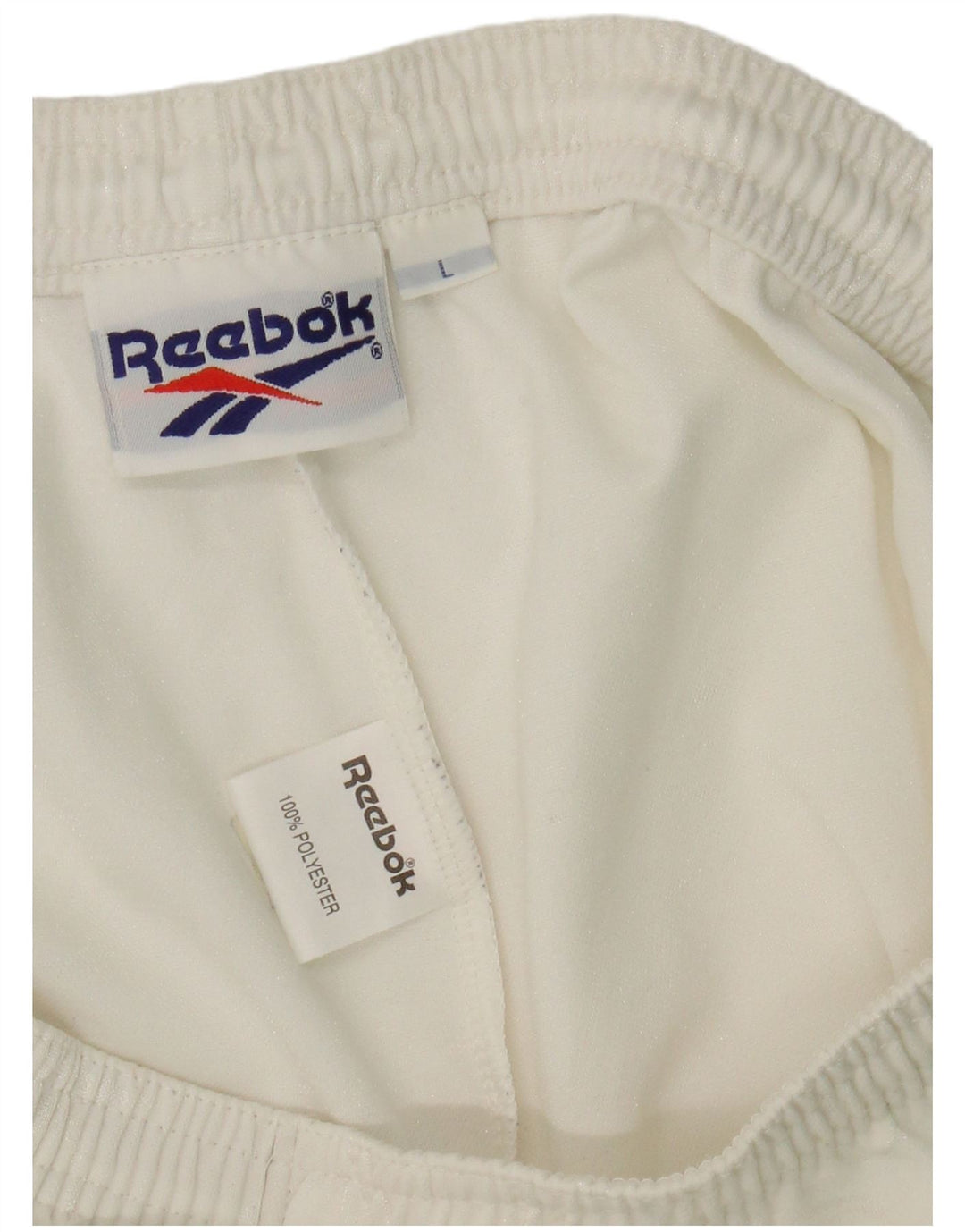 Shorts esportivos masculinos Reebok grande poliéster branco