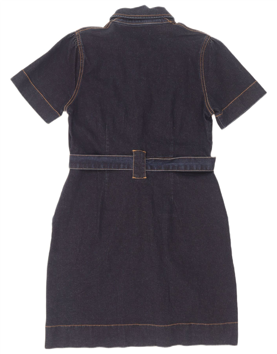 Vestido jeans feminino Oasis Reino Unido 12 algodão azul marinho médio