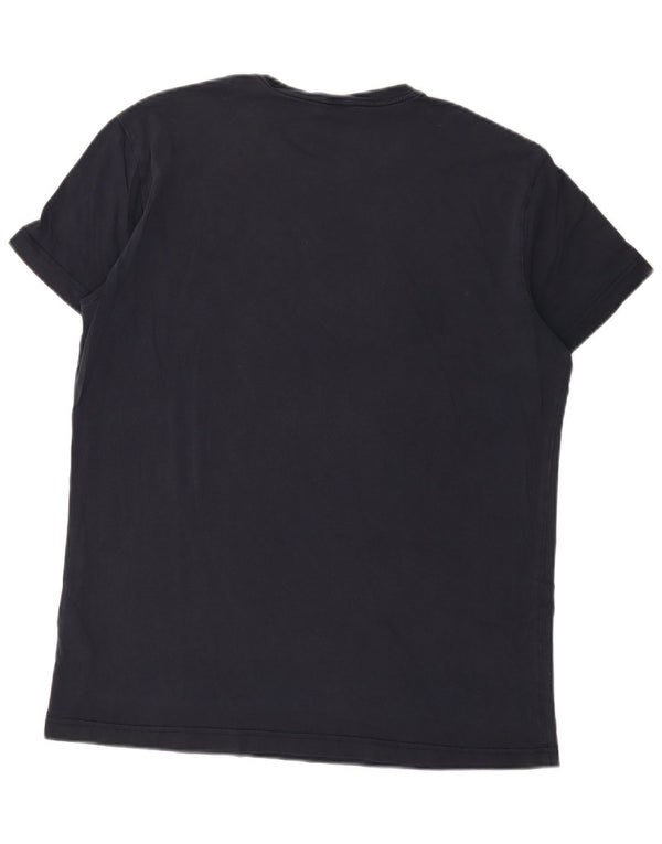Diesel Mens Graphic T-Shirt Top 2XL Algodão Azul Marinho