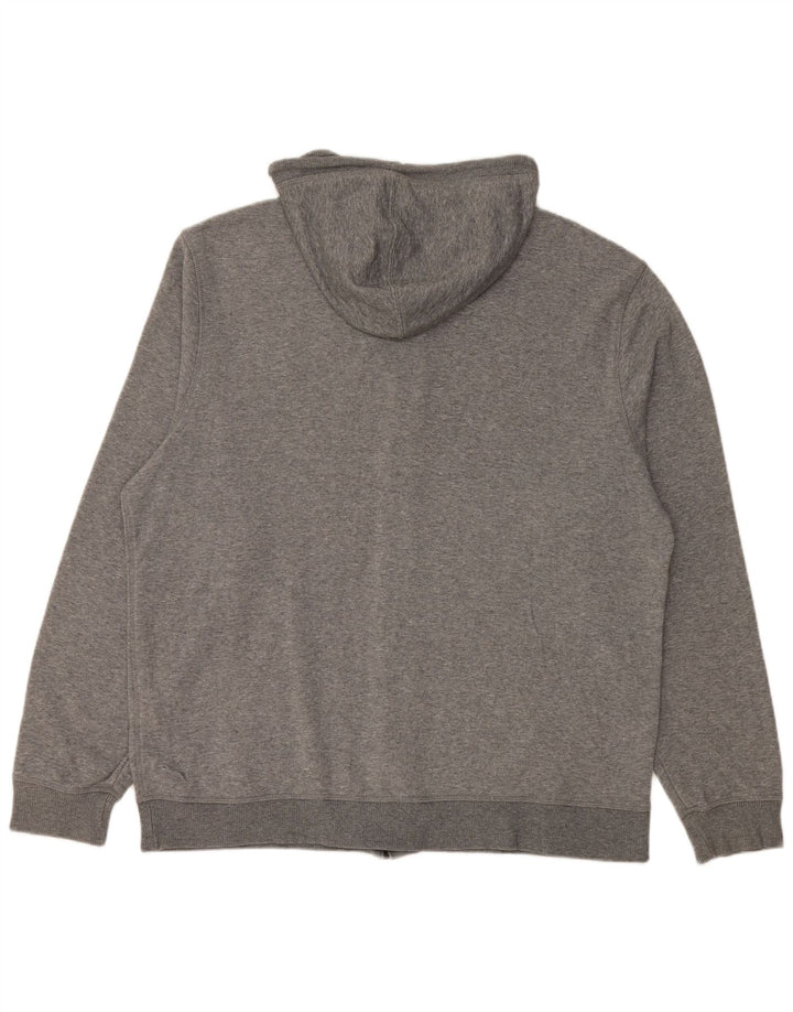 Suéter PUMA masculino com capuz e zíper XL cinza manchado