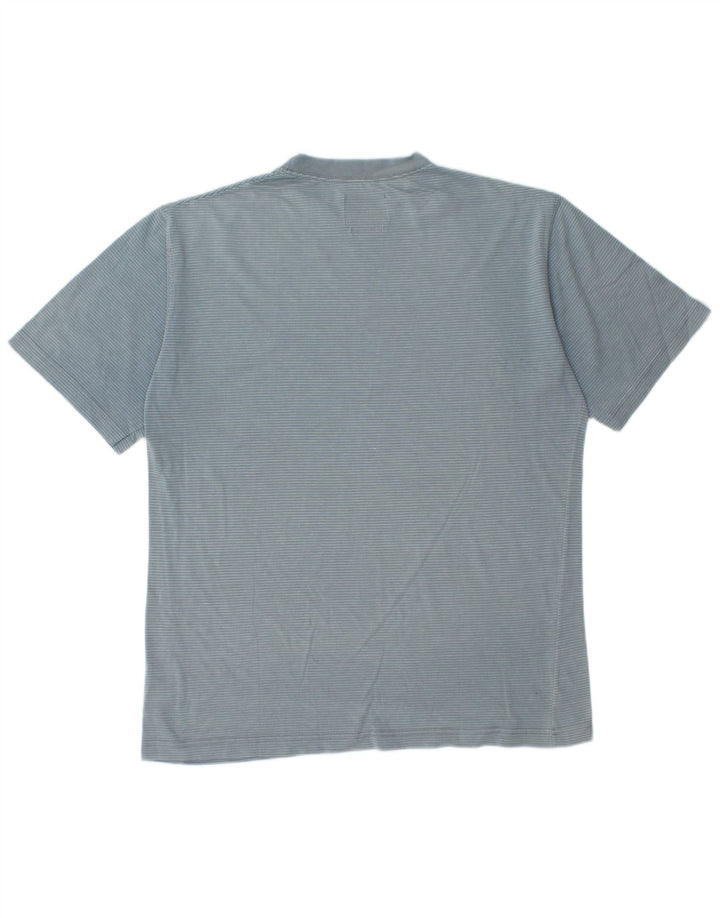 Camiseta masculina Mustang de algodão listrado azul médio