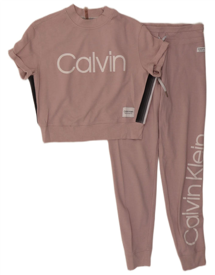 CALVIN KLEIN Feminino Oversized Graphic Treino Completo Reino Unido 10 Pequeno Rosa