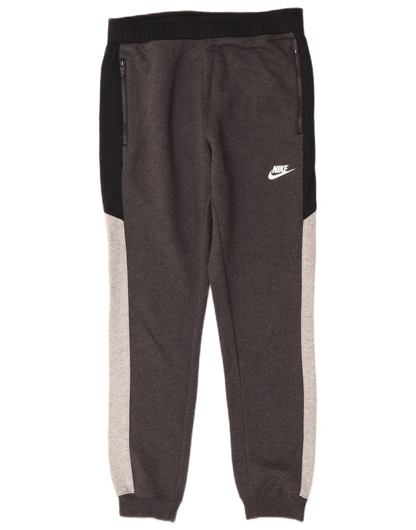 Calça de treino masculina Nike Joggers pequeno cinza colorblock algodão