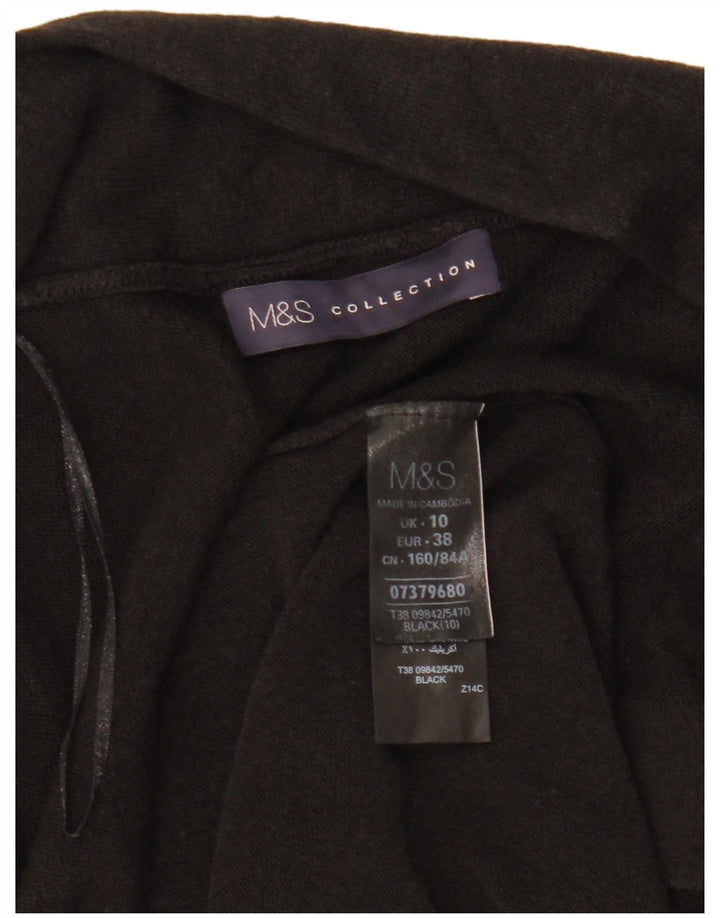 Suéter cardigã feminino Longline Marks & Spencer Reino Unido 10 pequeno preto