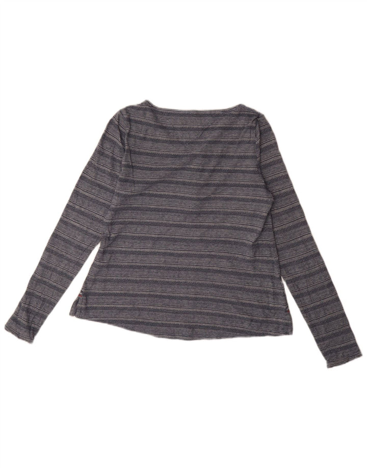 Top Tommy Hilfiger feminino oversized manga comprida UK 6 XS azul marinho listrado