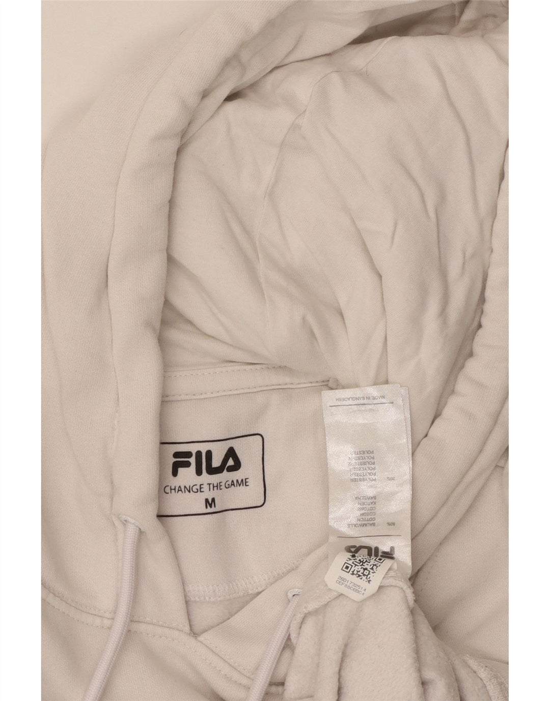 FILA Mens Graphic Hoodie Jumper Médio Algodão Branco