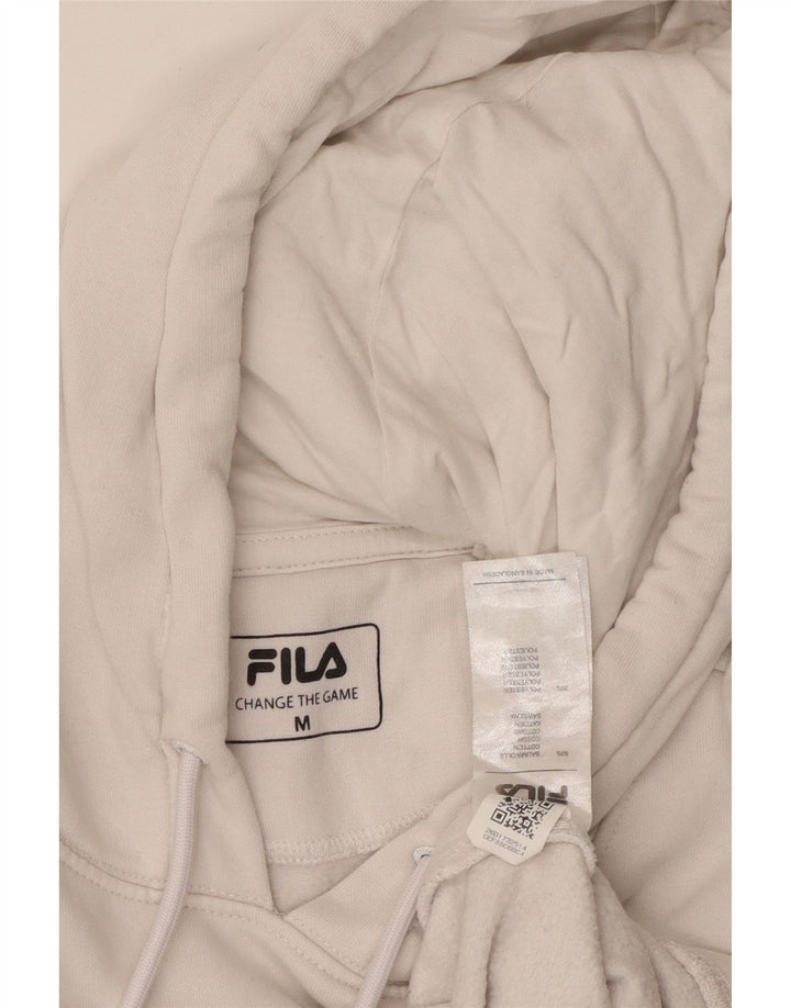 FILA Mens Graphic Hoodie Jumper Médio Algodão Branco