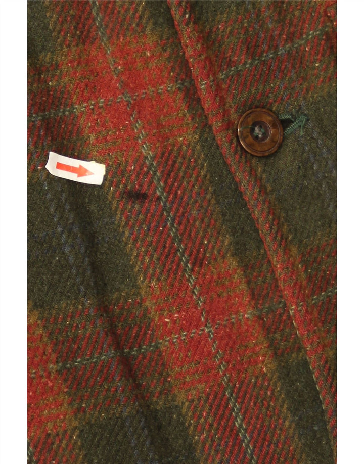 Sobretudo masculino James Dillon UK 38 xadrez verde médio