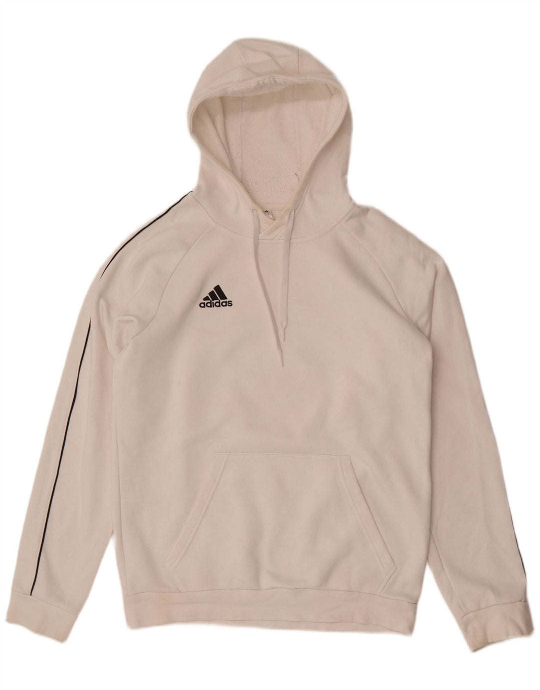 Adidas Mens Hoodie Jumper Médio Algodão Branco