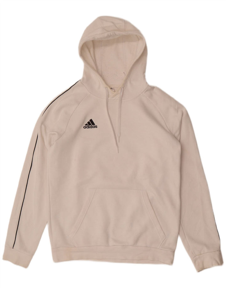 Adidas Mens Hoodie Jumper Médio Algodão Branco