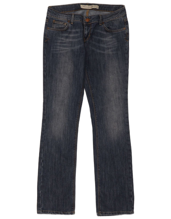 Calça jeans feminina Zara Bootcut EU 42 grande W32 L32 azul marinho algodão