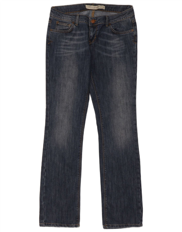 Calça jeans feminina Zara Bootcut EU 42 grande W32 L32 azul marinho algodão