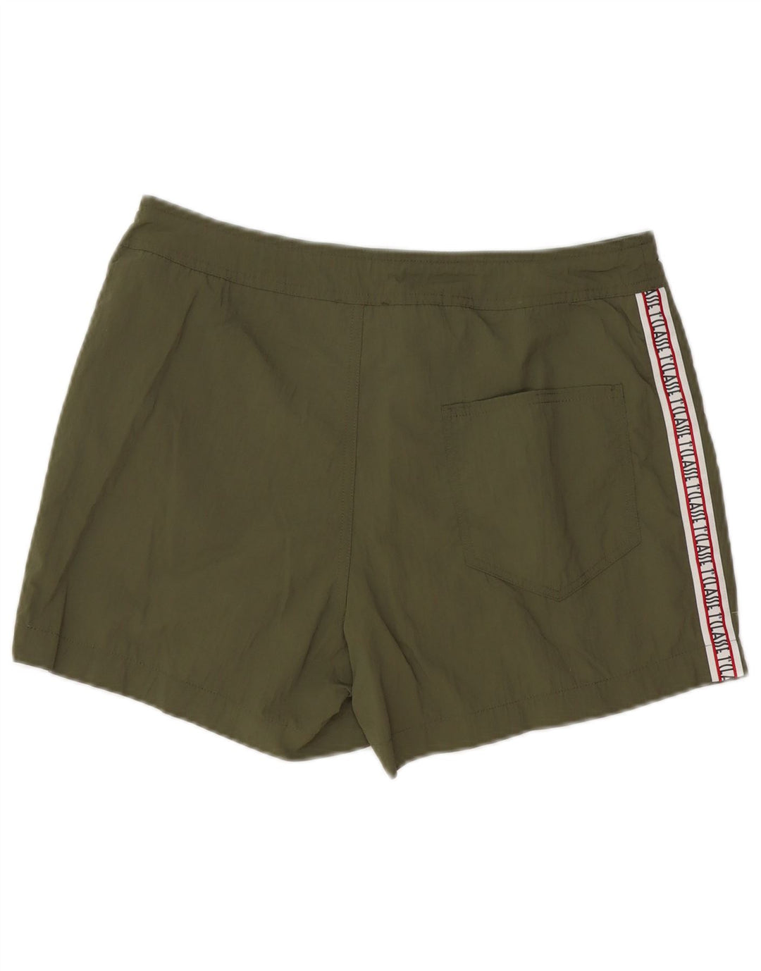ALVIERO MARTINI Shorts de natação masculino gráfico médio cáqui poliamida
