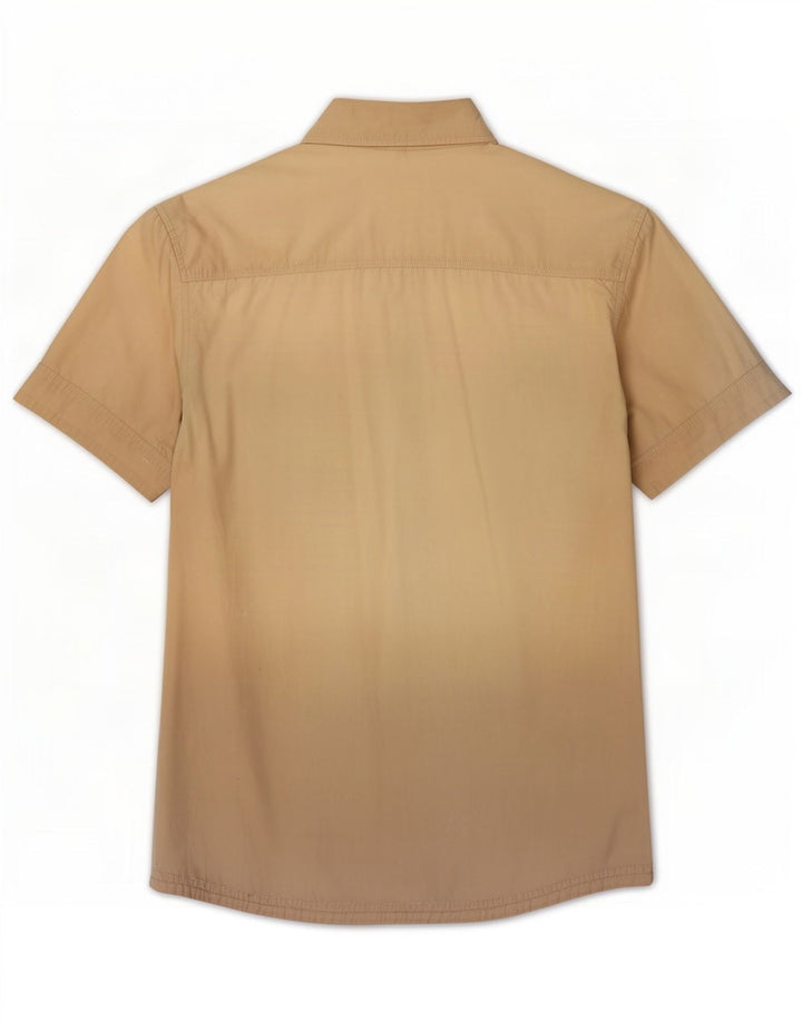 Colmar Camisa masculina de manga curta grande algodão bege