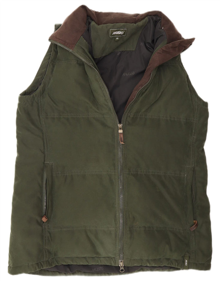 Colete acolchoado feminino Musto UK 12 poliéster verde médio
