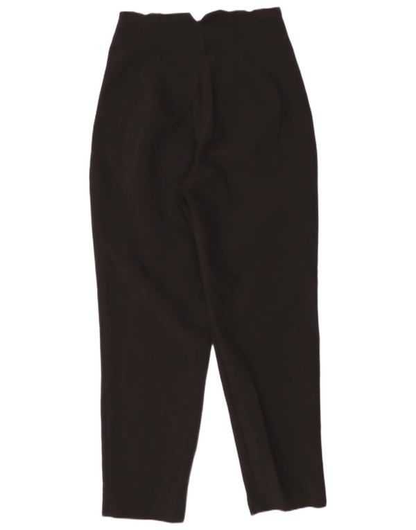 Zara Calça feminina cintura alta pequena W26 L26 poliéster preto