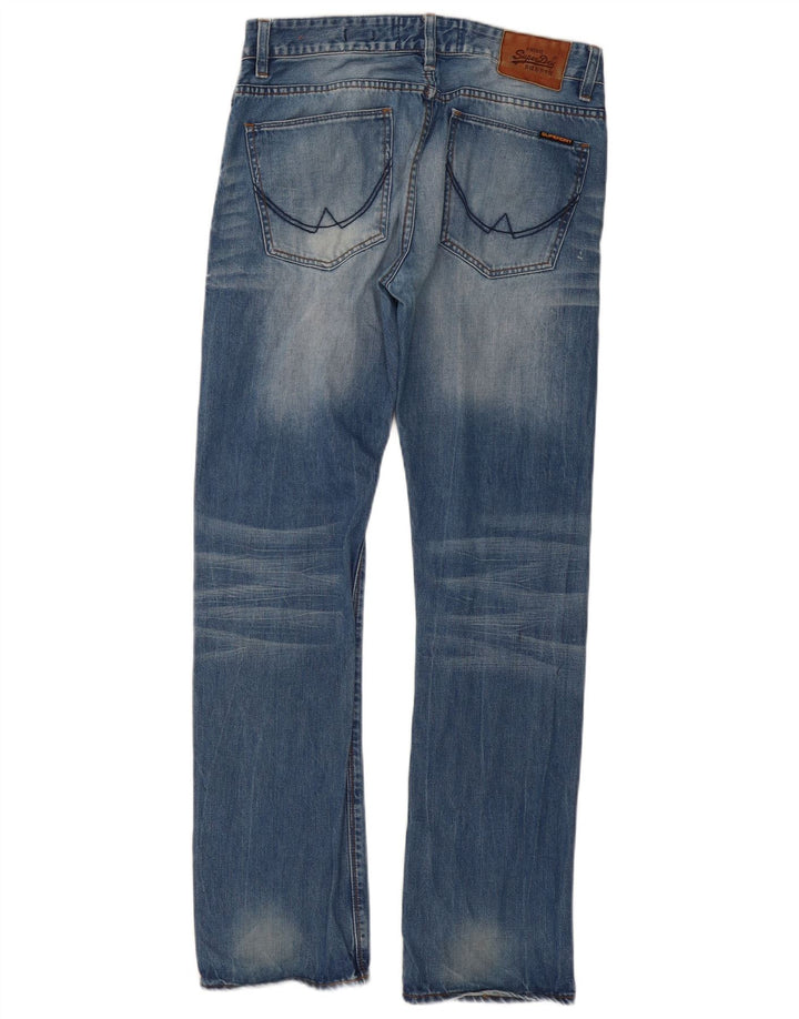Calça jeans feminina SUPERDRY Officer Straight W32 L32 azul algodão