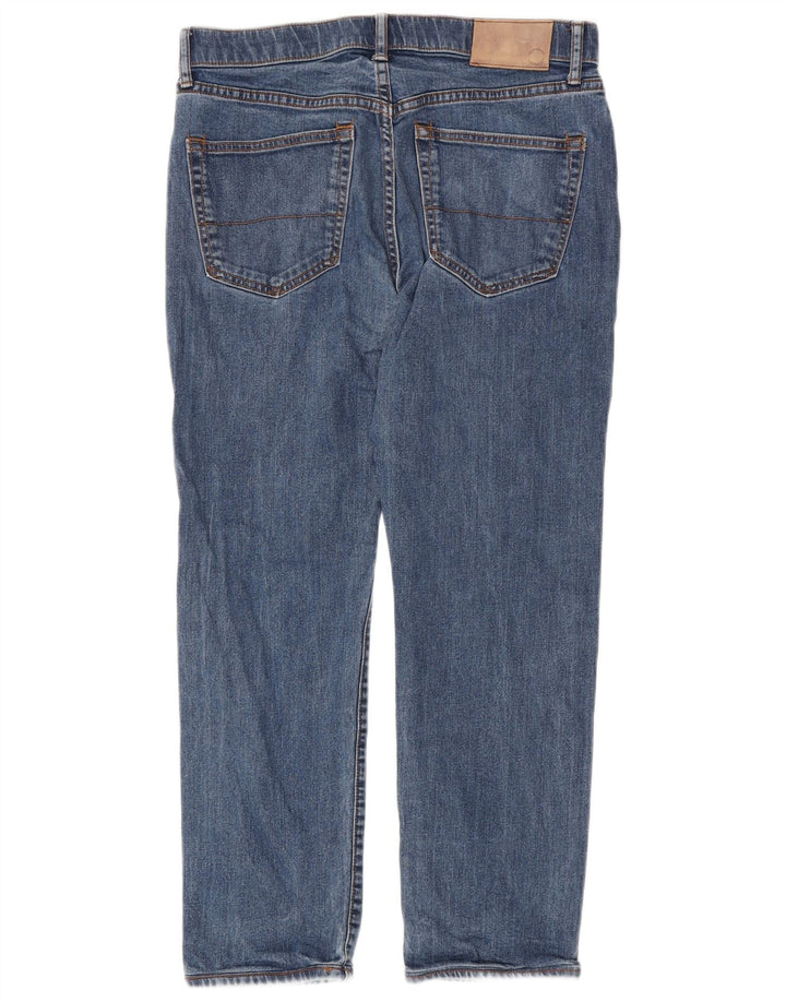 Jeans cônicos masculinos Marks & Spencer W32 L29 algodão azul