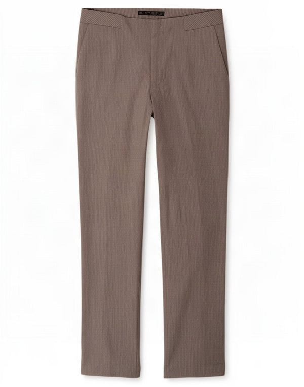 Calça Chino Cônica Feminina Zara EU 38 Pequeno W28 L28 Poliéster Cinza