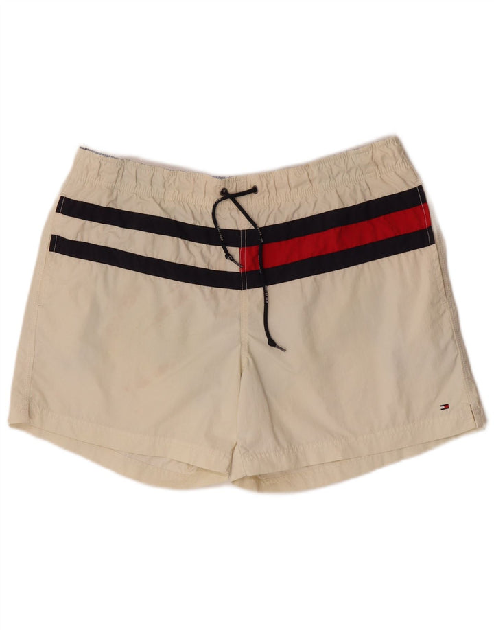 Shorts de natação masculino Tommy Hilfiger grande poliéster colorido off white