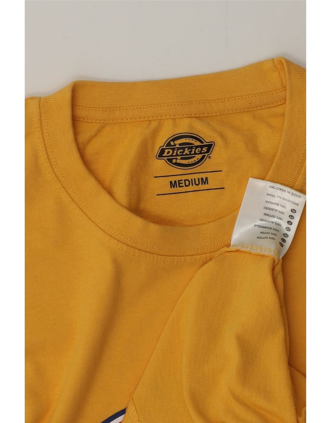 Camiseta gráfica masculina Dickies Top médio algodão amarelo