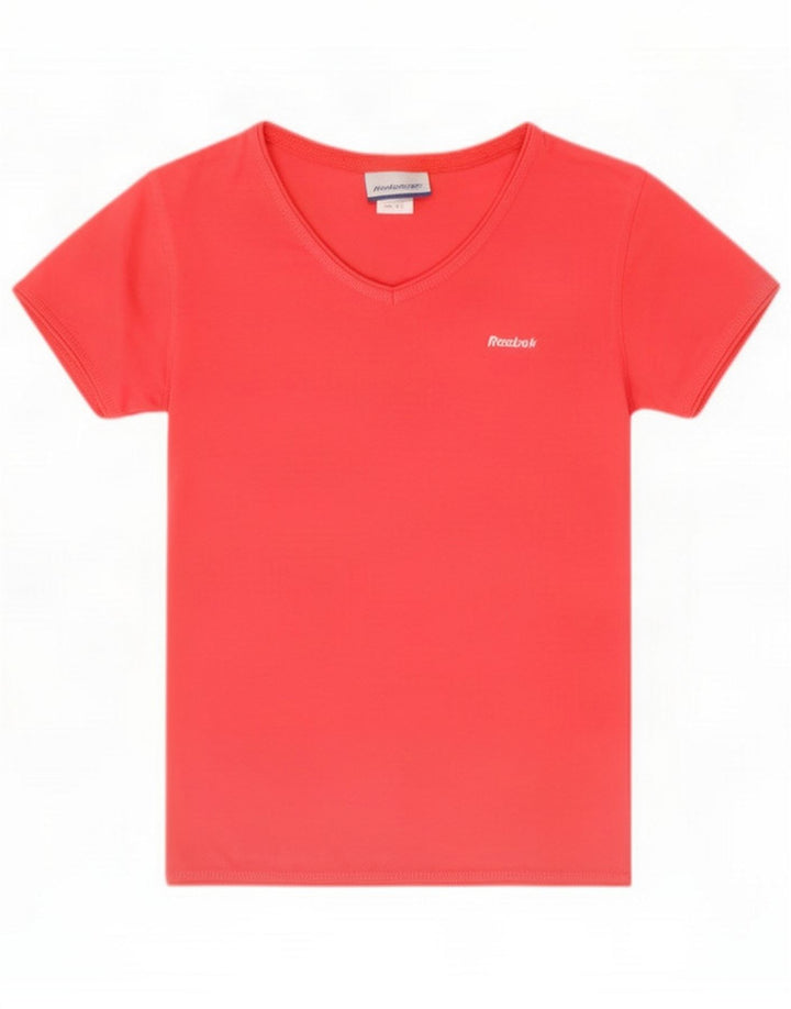 Reebok Womens Crop T-Shirt Top UK 8 Pequeno Poliéster Vermelho