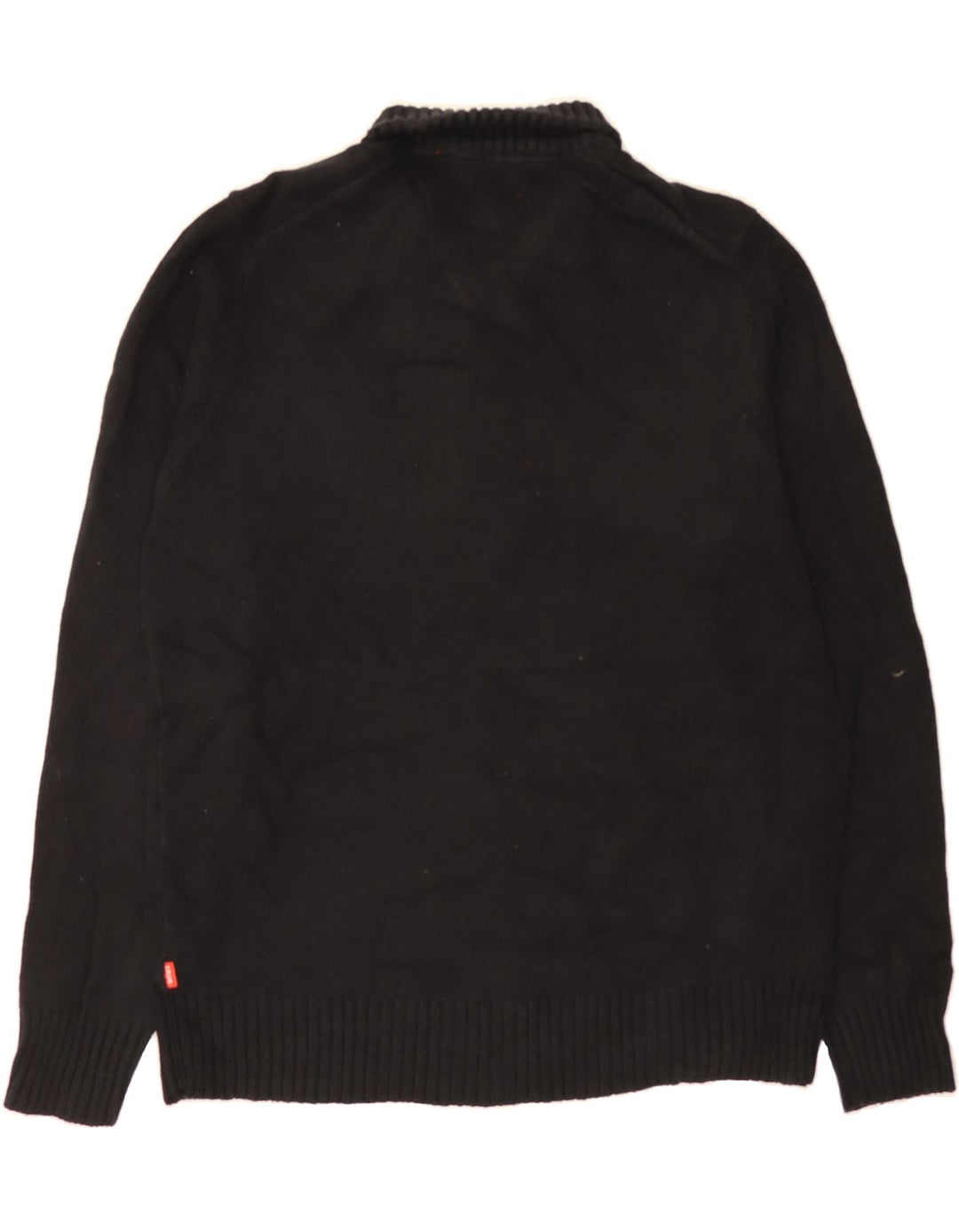 IZOD Mens Polo Neck Jumper Sweater Medium Black Cotton Vintage Izod and Second-Hand Izod from Messina Hembry 