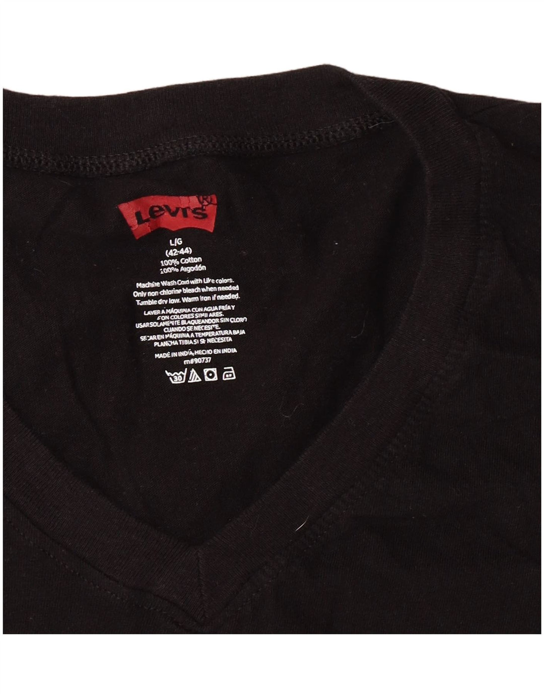 Camiseta feminina Levi's UK 16 grande algodão preto clássico
