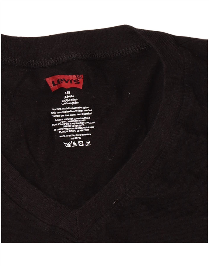 Camiseta feminina Levi's UK 16 grande algodão preto clássico