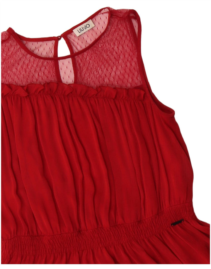 LIU JO Vestido maxi feminino sem mangas UK 12 vermelho médio