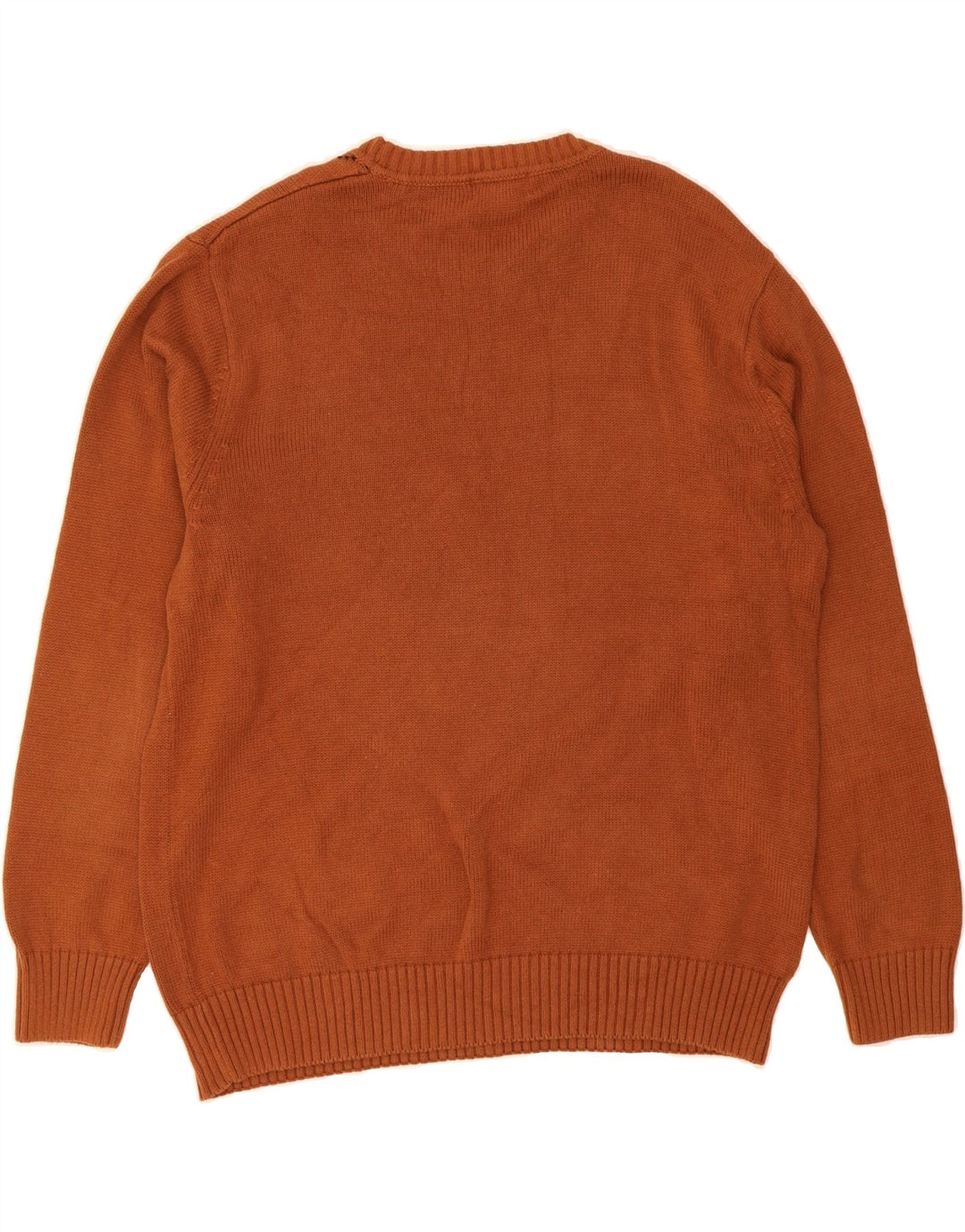 DOCKERS Mens Crew Neck Jumper Sweater XL Brown Argyle/Diamond Cotton Vintage Dockers and Second-Hand Dockers from Messina Hembry 