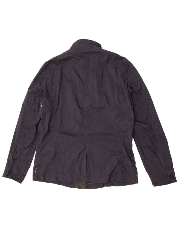 Jaqueta utilitária masculina Armani Jeans UK 42 XL azul marinho poliamida