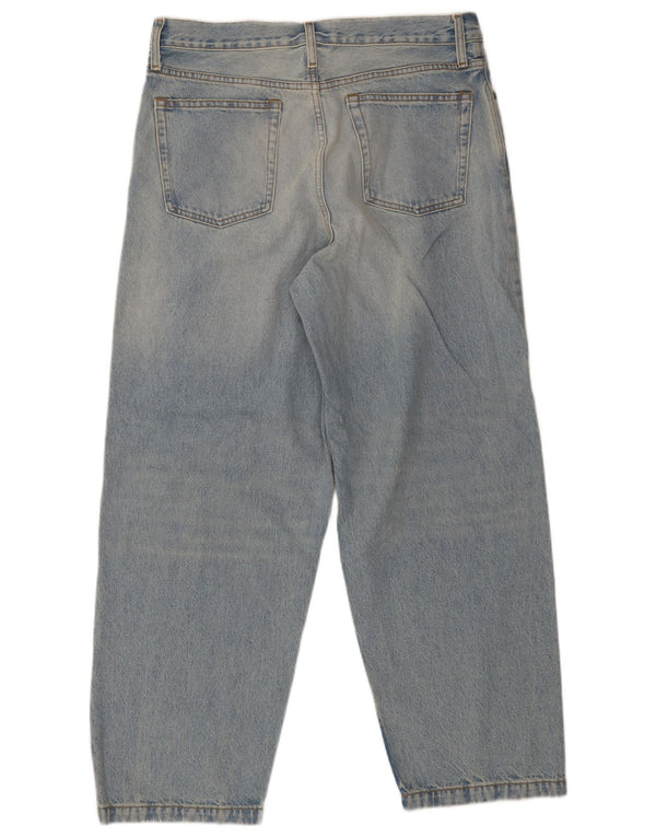 Cos masculino cintura média relaxada ajuste jeans reto W32 L28 algodão azul
