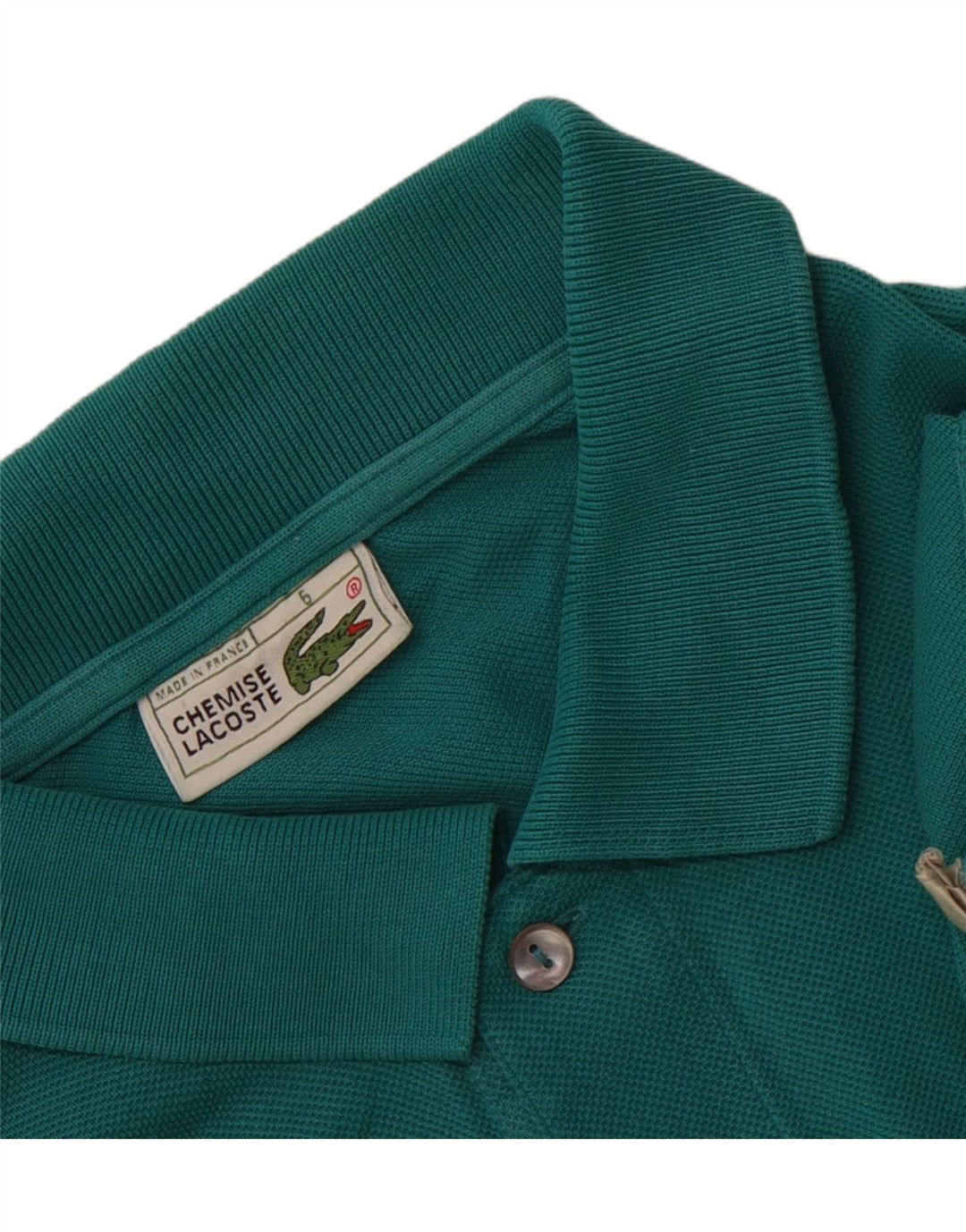 Camisa polo masculina Lacoste tamanho 5 grande algodão verde