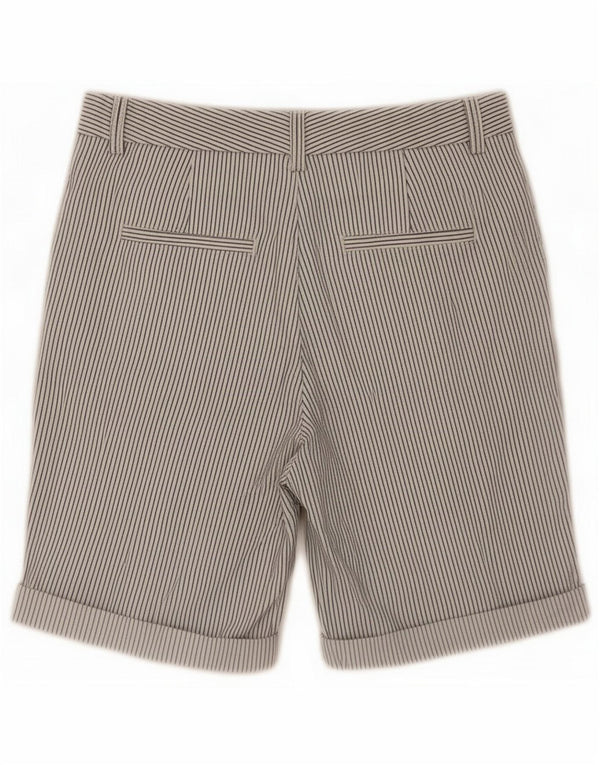 Marks & Spencer Womens Chino Shorts UK 10 Pequeno W30 Algodão risca de giz branco